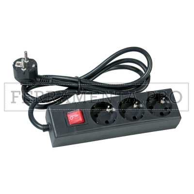 MULTIPLA MULTIPRESA CIABATTA con 3 PRESE SCHUKO SHUKO e BIPASSO 2P+T CAVO 1,5 mt