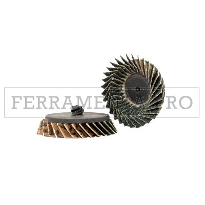 MINI DISCO ABRASIVO LAMELLARE a TAZZA su PLASTICA con ATTACCO RAPIDO TIPO ROLOC
