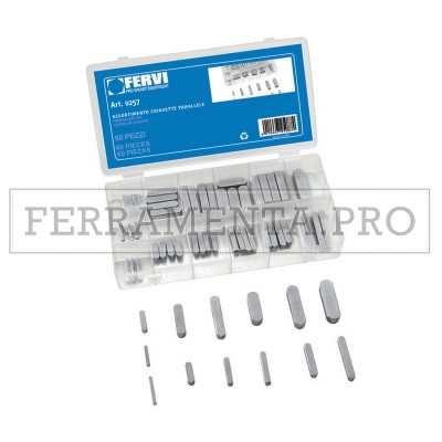 SET SERIE ASSORTIMENTO 60 CHIAVETTE PARALLELE in ACCIAIO CROMATO FERVI 0257