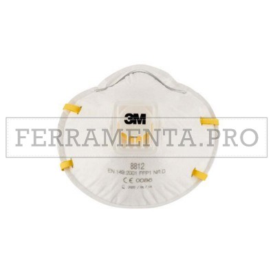 MASCHERA FACCIALE FILTRANTE MONOUSO a CONCHIGLIA con VALVOLA 3M 8812 FF P1 FFP1