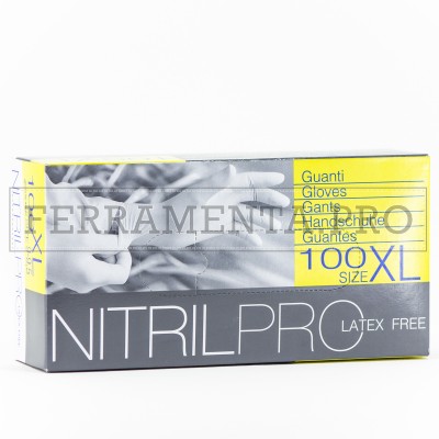 GUANTI MONOUSO in NITRILE BLU SENZA LATTICE CONF 100 Pz NitrilPRO