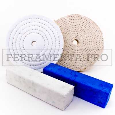 KIT #1A LUCIDATURA A SPECCHIO INOX 2 PASTE PRE E LUCIDATURA DISCO SISAL COTONE