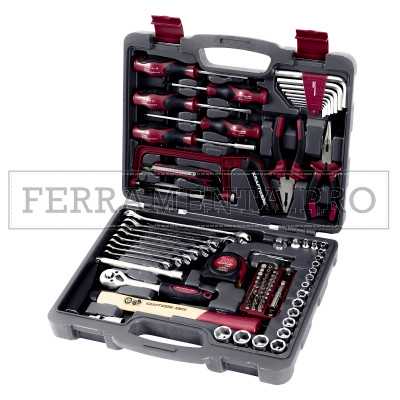 CASSETTA VALIGIA COMPLETA di UTENSILI KIT 100 PZ PORTA ATTREZZI CHIAVI LAVORO