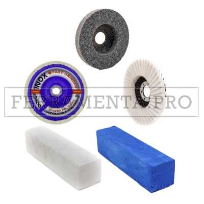 KIT #1B+ v2 LUCIDATURA A SPECCHIO INOX con DISCO UNITIZED PASTA E 2 FELTRO