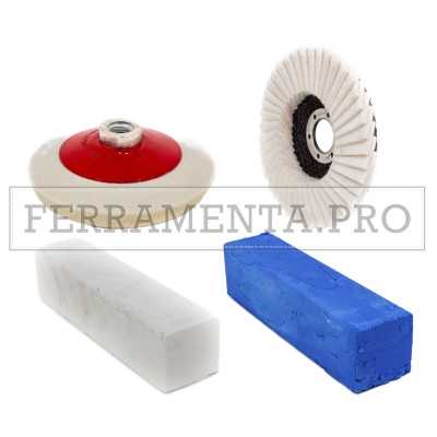 KIT #1B+ v3 LUCIDATURA A SPECCHIO INOX con 2 PASTE E 2 FELTRO