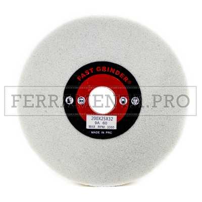 DISCO RUOTA per MOLA DA BANCO al CORINDONE BIANCO METALLI ACCIAIO FINITURA