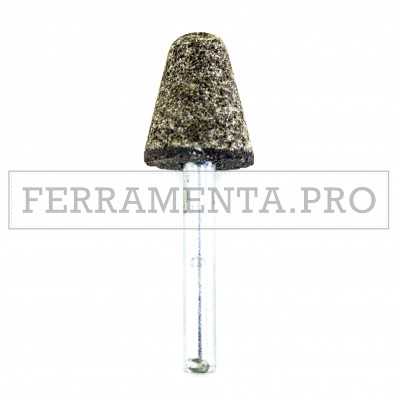 MOLA RUOTA RESINOIDE AL CORINDONE P36 MARRONE con GAMBO CONICA per SGROSSARE INOX ACCIAIO GHISE con TRAPANO DREMEL 