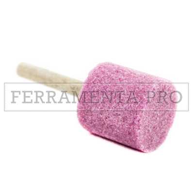 MOLA RUOTA VETRIFICATA AL CORINDONE ROSA con GAMBO 6mm CILINDRICA per SGROSSARE E RIFINIRE TRAPANO