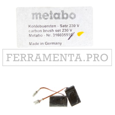 COPPIA CARBONCINI SPAZZOLE ORIGINALI METABO per FME GE LF OFE STEB PLUS WBE WQ