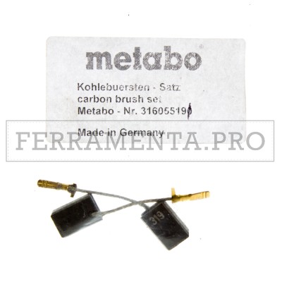 COPPIA CARBONCINI SPAZZOLE di RICAMBIO ORIGINALI METABO per W 9 - WP 9 - WEV 10