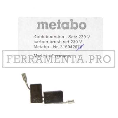 COPPIA CARBONCINI SPAZZOLE ORIGINALI METABO per W WB WP WBA WE WEA WEP WEPA