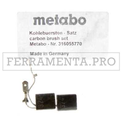 COPPIA CARBONCINI SPAZZOLE ORIGINALI METABO per WE WEP WEA WEVA 15 WEBA WEPBA 17