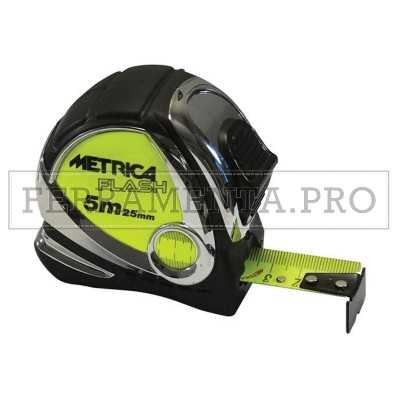 METRICA FLASH FLESSOMETRO METRO a NASTRO FLUO RIVESTITO NYLON 3 - 5 - 8 METRI