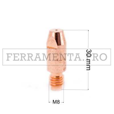 UGELLO PUNTA GUIDAFILO IN RAME 8x30mm per TORCIA SALDATURA MIG