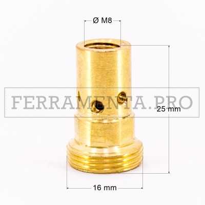 PORTA TUBETTO SUPPORTO M8 RICAMBIO per TORCIA SALDATURA MIG 501