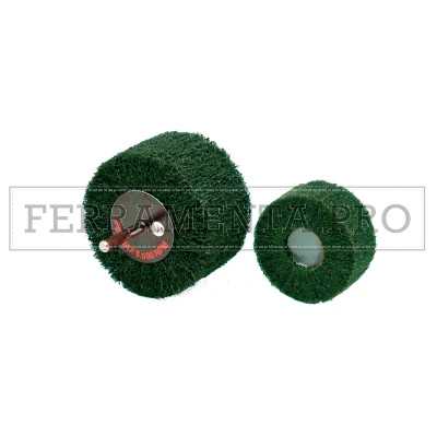 RUOTA SCOTCH BRITE NON TESSUTO VERDE SOFT GAMBO 6 mm PULIZIA SATINATURA METALLI