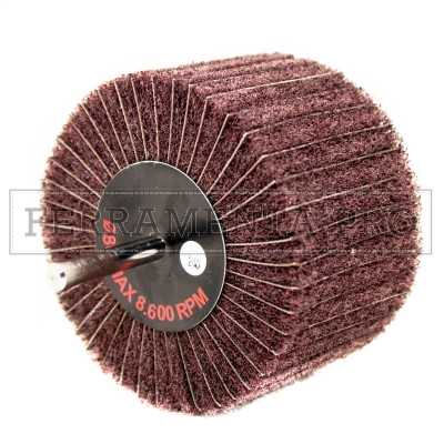 RUOTA ABRASIVA LAMELLARE MISTA per TRAPANO FRESA con GAMBO SATINATURA TESSUTO NON TESSUTO + CARTA ABRASIVA