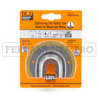 LAMA LONG LIFE TAGLIO LEGNO METALLO 87mm CMT per MULTIFUNZIONE OSCILLANTE UNIVERSALE