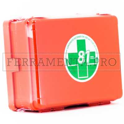 CASSETTA MEDICA PRIMO PRONTO SOCCORSO ENTRO 2 DIPENDENTI CAT C DM 388 DLGS 81 VALIGIA SUPPORTO MURO