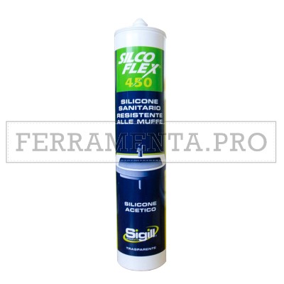 SILICONE SIGILLANTE ACETICO Sigill Silcoflex 450 280ml ADESIVO RESISTENTE MUFFA