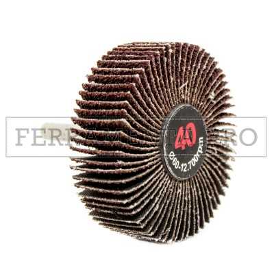 RUOTA ABRASIVA LAMELLARE in TELA per TRAPANO FRESA con GAMBO 6mm SATINATURA