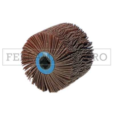 RULLO RUOTA IN TELA FRASTAGLIATA FORO 19mm per LEVIGARE SUPERFICI IRREGOLARI SATINATRICE METALLI