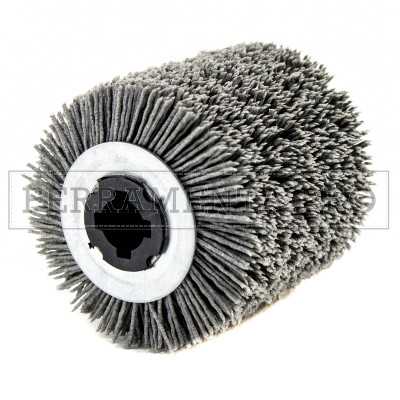RULLO RUOTA ABRASIVA in FILO DI NYLON per SATINATURA METALLI RUSTICATURA LEGNO SATINATRICE