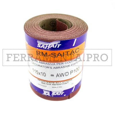NASTRO ROTOLO di CARTA VETRATA ABRASIVA SAIT al CORINDONE per LEGNO VERNICI METALLO PLASTICA