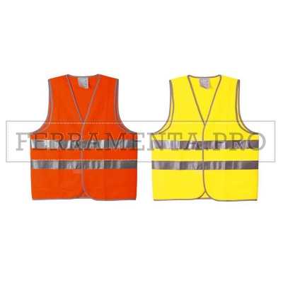 GILET GIUBBOTTO CATARIFRANGENTE ALTA VISIBILITÀ GIALLO ARANCIONE SICUREZZA