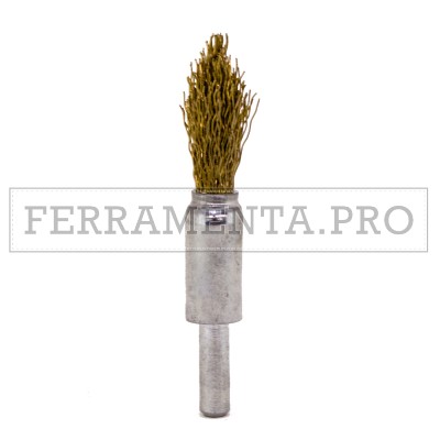 SPAZZOLA PENNELLO A PUNTA con FILI ACCIAIO per TRAPANO con GAMBO 6mm