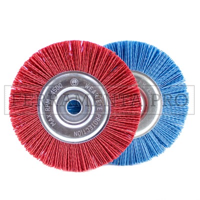 SPAZZOLA ABRASIVA CIRCOLARE in NYLON per RUSTICATURA LEGNO MATERIALI TENERI 