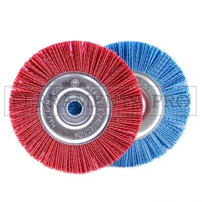 SPAZZOLA ABRASIVA CIRCOLARE in NYLON per RUSTICATURA LEGNO MATERIALI TENERI 