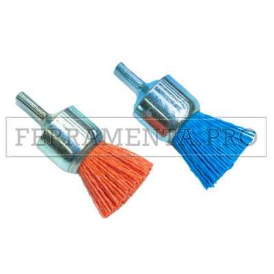 SPAZZOLA PENNELLO FRONTALE con FILI NYLON per TRAPANO con GAMBO 6mm