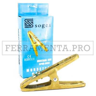 PINZA MORSETTO MASSA MONTANA 600 IN OTTONE per FILO SALDATRICE ELETTRICA