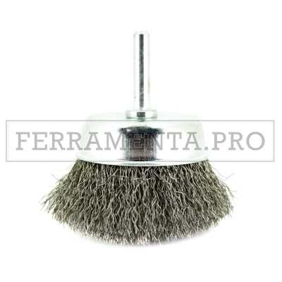 SPAZZOLA A TAZZA IN INOX CON GAMBO per RIMUOVERE SBAVATURE SALDATURE VERNICE