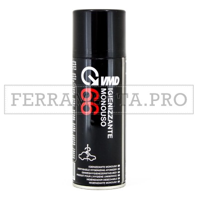 IGIENIZZANTE MONOUSO SPRAY VMD66 200ml per AUTO HOTEL CAMERE D'ALBERGO SALE RIUNIONI
