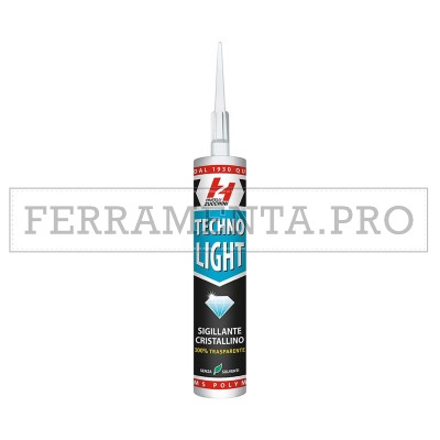 SIGILLANTE ADESIVO NEUTRO POLIMERO MS TECHNO LIGHT TRASPARENTE per METALLI VETRO