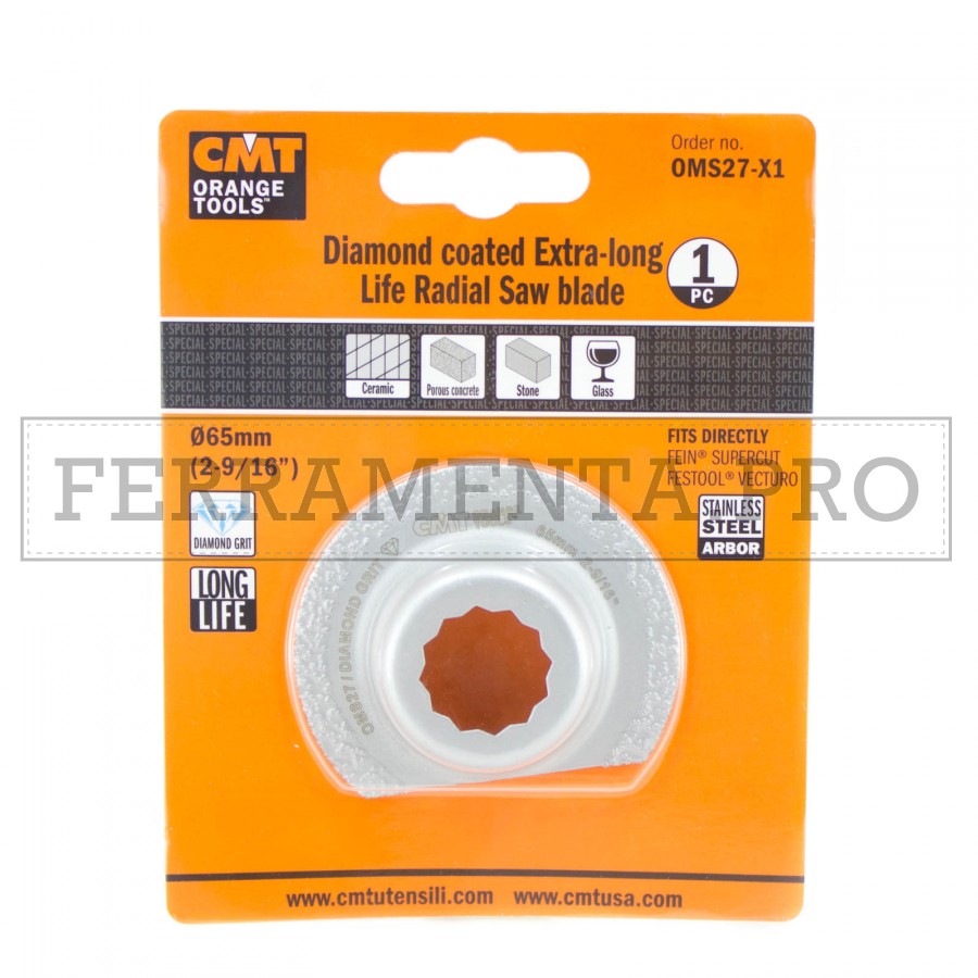 CMT CMT oms27-x1 LAMA FRESA DIAMANTATA per CERAMICA VETRO 65mm per CMT 11 MULTIFUNZ 