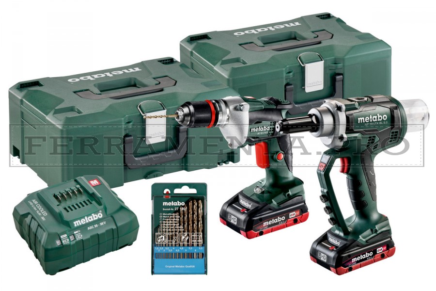 Metabo Set NP 18 LTX BL 5.0 BE 18 LTX 6 Macchine a batteria nel kit in MetaLoc FERRAMENTA.PRO