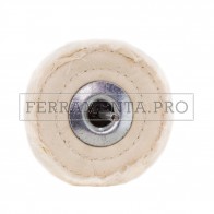 RUOTA DISCO in COTONE con GAMBO per LUCIDATURA ACCIAIO INOX METALLI OTTONE