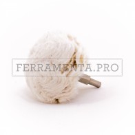 SPAZZOLA in COTONE A FUNGO CON GAMBO per LUCIDATURA METALLI ACCIAIO INOX OTTONE