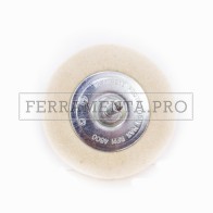 DISCO RUOTA in FELTRO con GAMBO LUCIDATURA A SPECCHIO ACCIAIO METALLI INOX