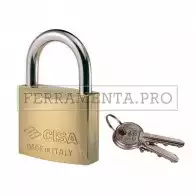 LUCCHETTO in OTTONE CISA con ARCO NORMALE ACCIAIO NICHELATO