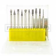 KIT 10 FRESE DIAMANTATE GAMBO 3mm PUNTE PROFESSIONALI per TRAPANO DREMEL FRESATRICE