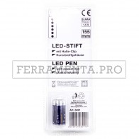 TORCIA 6 LED A PENNA LUCE ALTA LUMINOSITÀ LAMPADA con CLIP PICCOLE DIMENSIONI