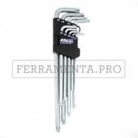 SERIE 9 CHIAVI TORX® CON FORO NICHELATE TIPO LUNGO