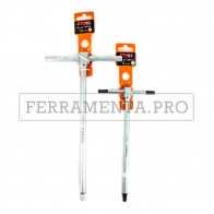CHIAVE a T 3 TESTE MASCHIO ESAGONALI con ASTA SCORREVOLE BRUGOLA BRUGOLE