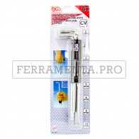 KIT 8 BRUGOLE CHIAVI ESAGONALI EXTRA LUNGHE CON IMPUGNATURA MANICO SERIE PROFESSIONALI
