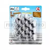 KIT 20 FELTRINI CHIODATI per SEDIE DIVANI TAVOLI MOBILI Ø 24mm con CHIODO 