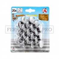 KIT 20 FELTRINI CHIODATI per SEDIE DIVANI TAVOLI MOBILI Ø 24mm con CHIODO 